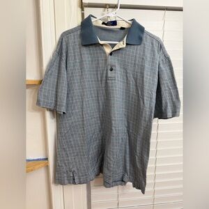 Men's Blue Checkered Golf Shirt